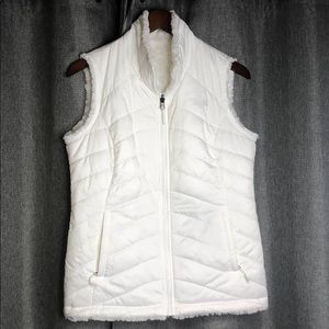 North Face reversible white vest